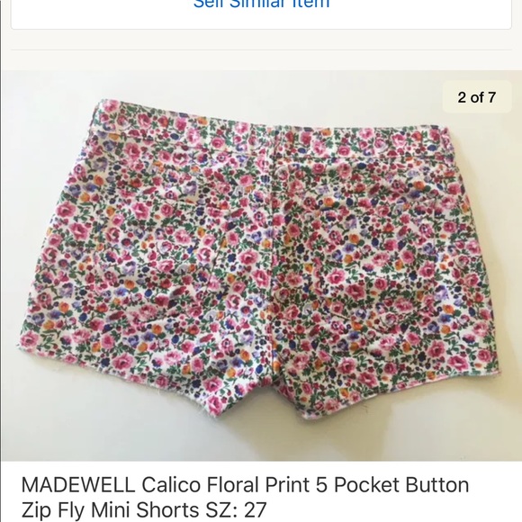 Madewell Calico Floral Mini Jean Shorts Sz: 27 - Picture 2 of 7
